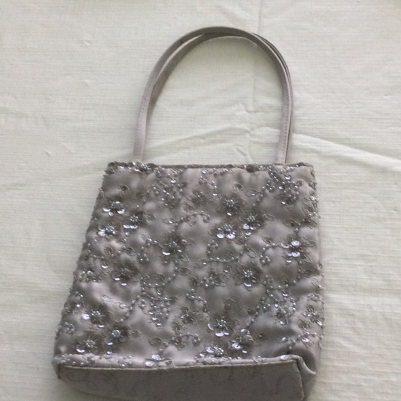Franchi Handbags - Vintage Woman’s Evening Bag by  Franchi made with Sequins & Beads color gray *